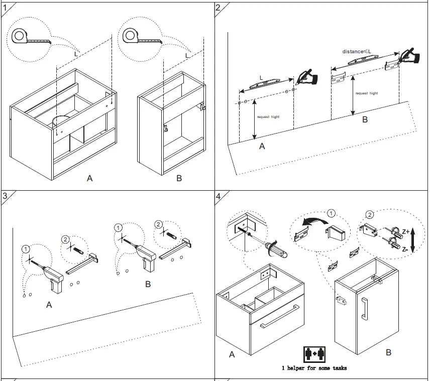 better bathrooms BeBa 27088 Ashford 400mm Wall Hung Vanity Unit 5