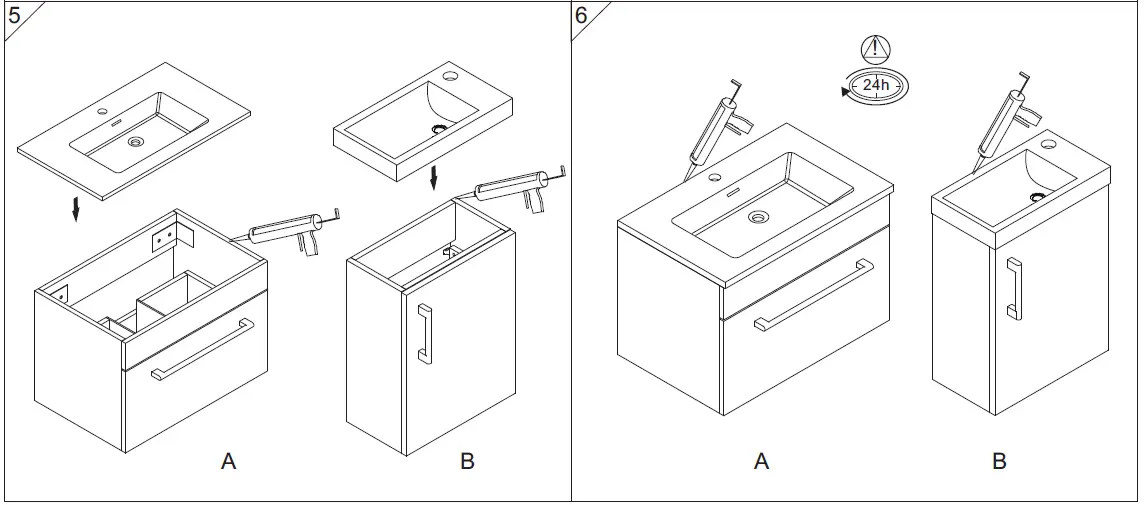 better bathrooms BeBa 27088 Ashford 400mm Wall Hung Vanity Unit 6