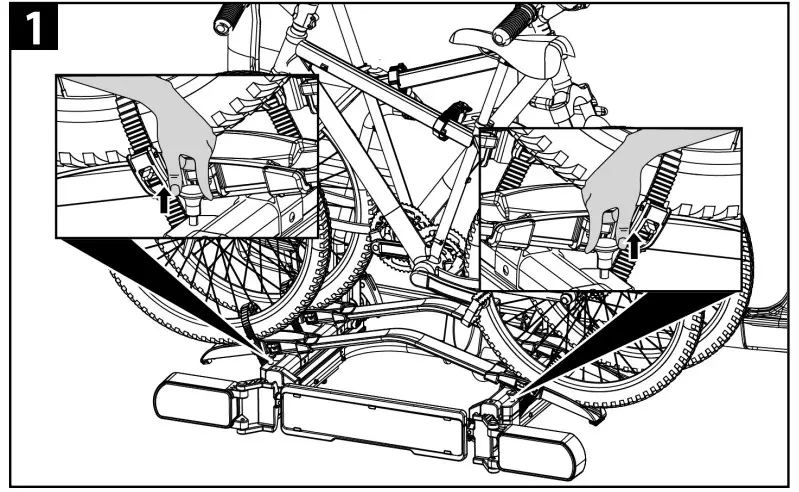 Sliding the bike carrier