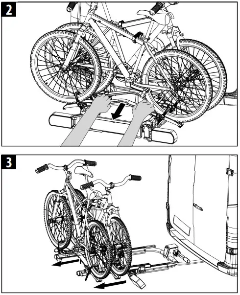 Sliding the bike carrier