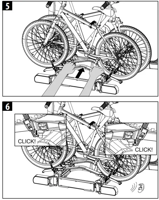 Sliding the bike carrier