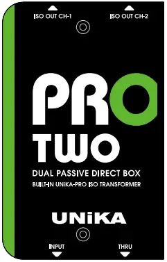 UNiKA PRO TWO Pro Series Audio Interface Dual Passive Direct Box A1