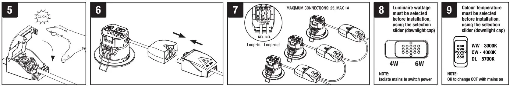 AURORA-AU-R6CWS-Adjustable-Colour-and-Wattage-Switchable-6W-Fire-Rated-Downlight-fig-2