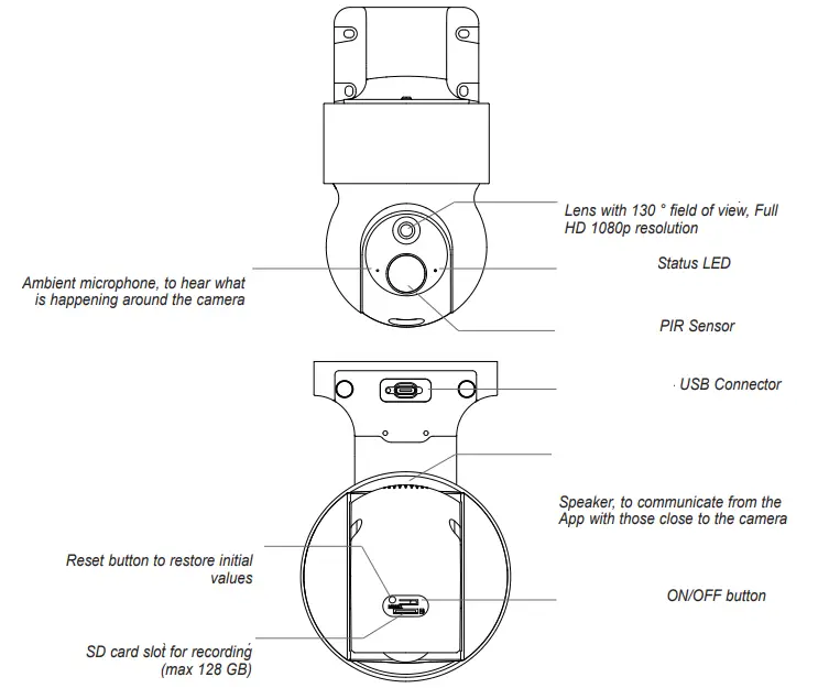 VIMAR 46243 030B Wi Fi PT 1080p Battery Camera - fig2