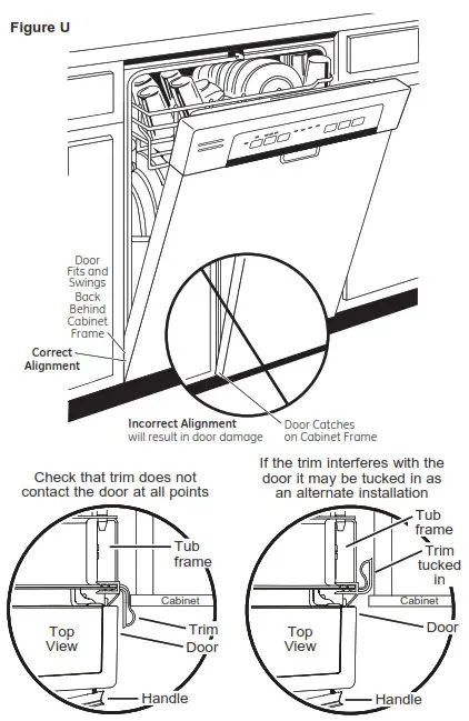 MONOGRAM CDT845P4NW2 Stainless Steel Interior Dishwasher - Figure U
