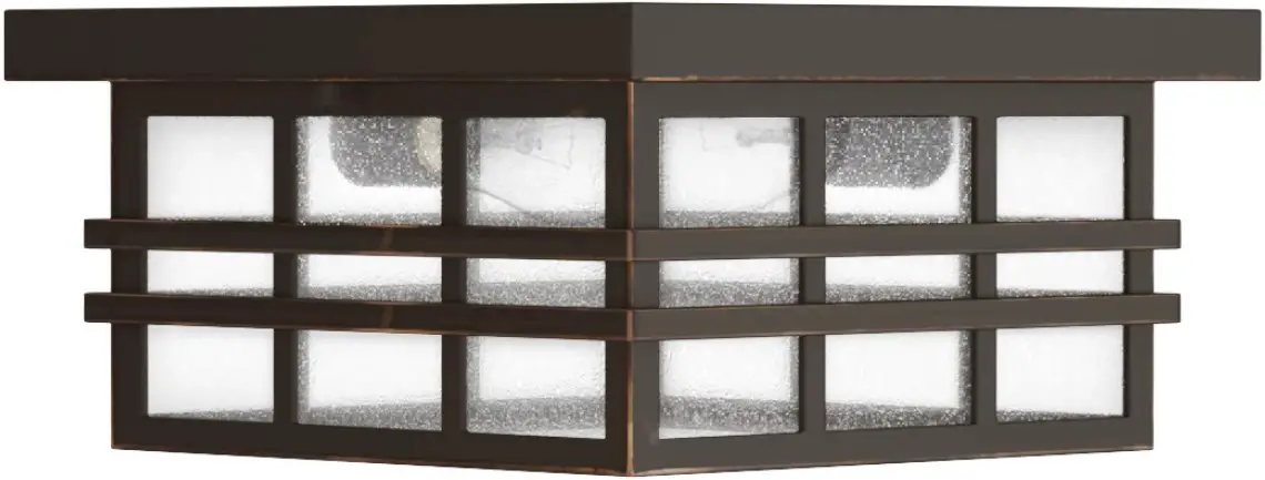 Signature Hardware 434153 Ambler 1-Light Oil Rubbed Bronze Incandescent Flush Mount Light