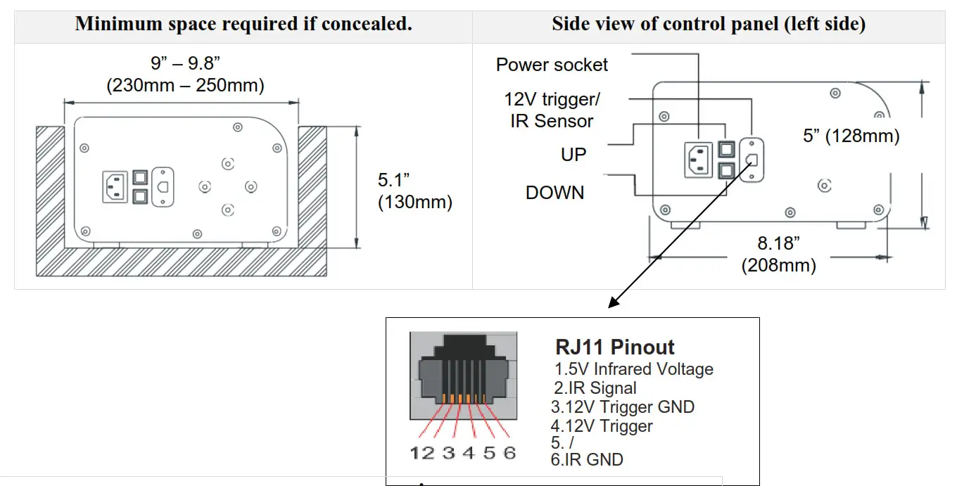 ELITE PROJECTOR Kestrel 3 CineWhite X Ta-Tension - Dimantion1