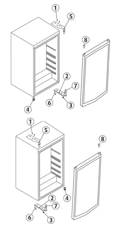 HELKAMA HJA126GDBL Refrigerator with Glass Door - DOOR HINGE