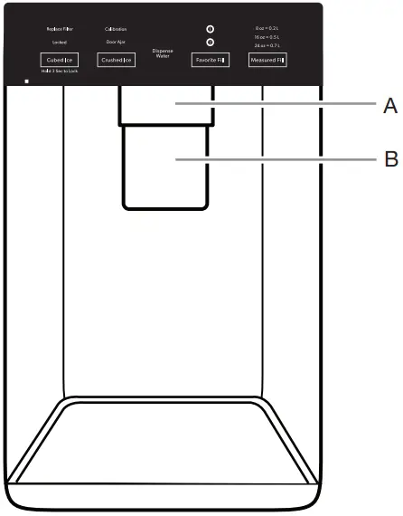 JENNAIR JFFCC72EFS French Door Bottom Mount Refrigerator - Dispenser Controls 2