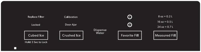 JENNAIR JFFCC72EFS French Door Bottom Mount Refrigerator - Dispenser Controls