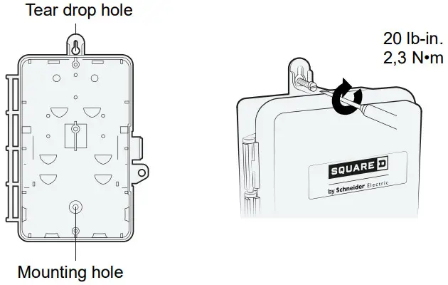 Schneider Electric QO24L60NRNM Enclosed Circuit Breaker - Mounting Holes