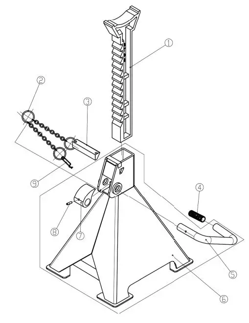 DAYTONA-DJS3TBK-Double-Locking-Pin-Jack-Stand-FIG-3