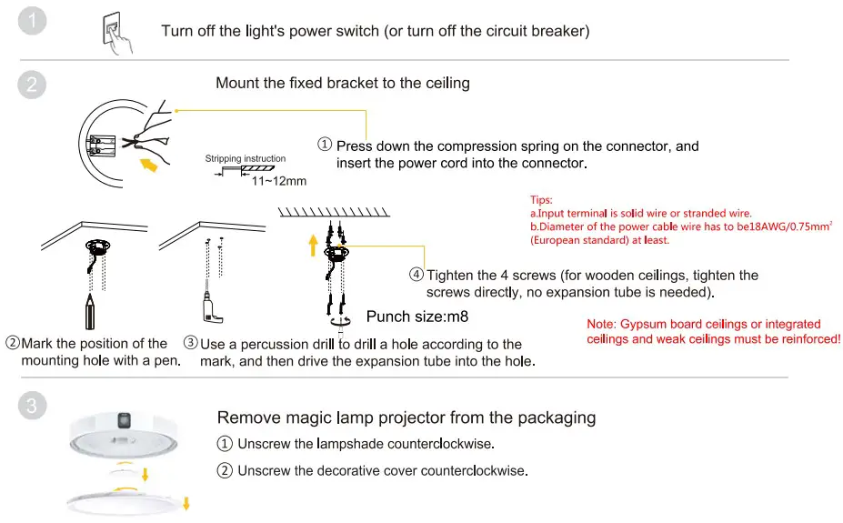 Ceiling Mounting Steps