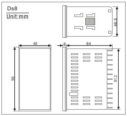 ApoSun CHDS8A Series Process Panel Meter Instruction Manual - Size and mounting