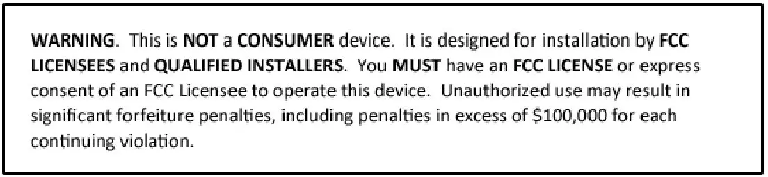 SOLiD ALLIANCE HROU-4000 Remote Unit - Signal booster warning label message should include