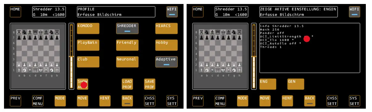 Mephisto M920 Phoenix Chess Computer Y - Changing settings