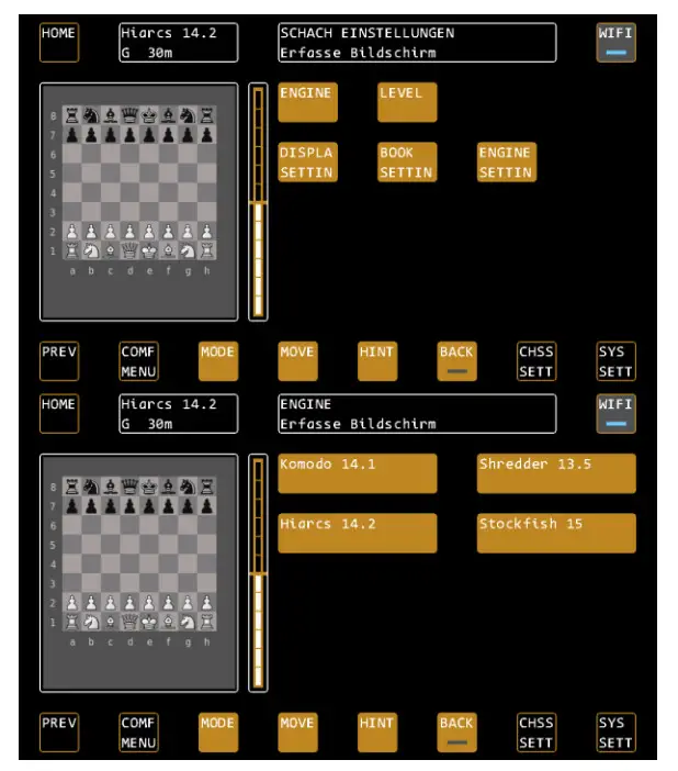 Mephisto M920 Phoenix Chess Computer Y - Chess Settings