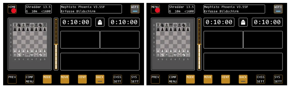 Mephisto M920 Phoenix Chess Computer Y - control screen
