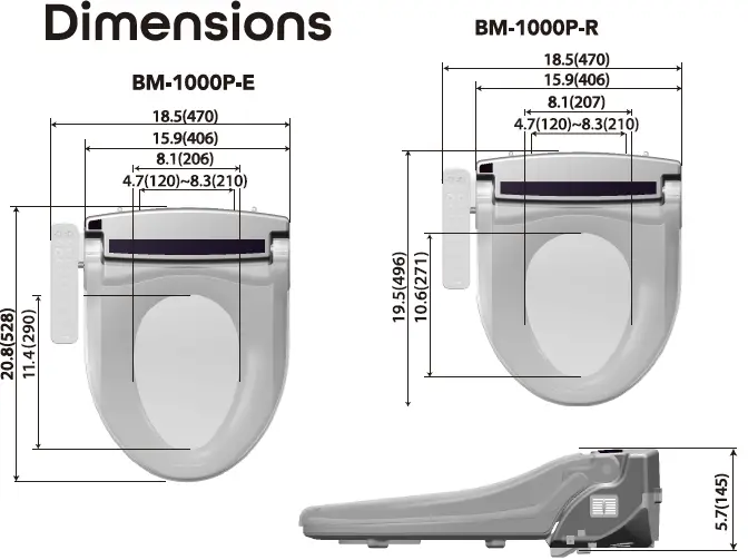 BidetMate BM-1000P-E 1000 Series Electronic Bidet Seat 32
