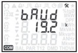 CHAUVIN ARNOUX ULYS Flex Modbus - COMMUNICATION SPEED