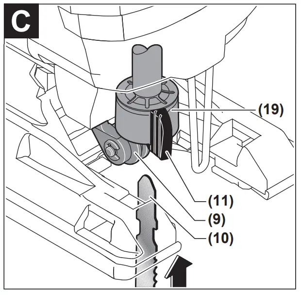Inserting the saw blade