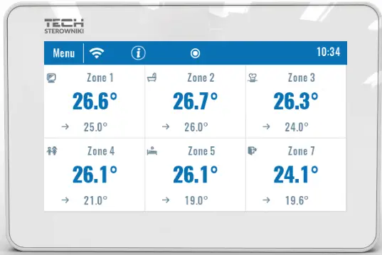 TECH CONTROLLERS EU M 9r Wired Control Panel