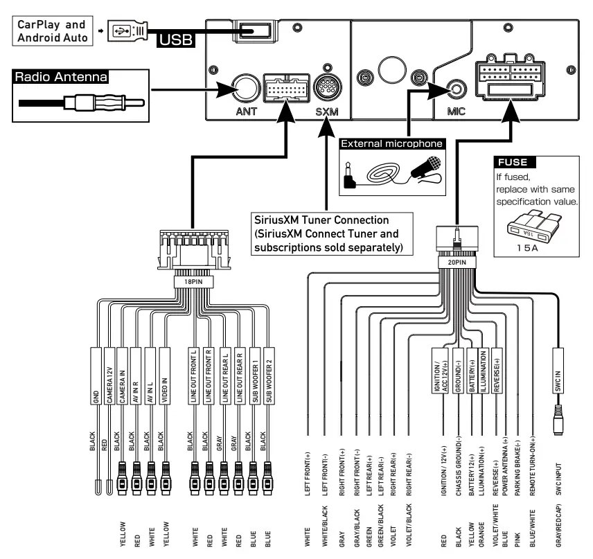 JENSEN CAR910X Media Receiver with Android Auto and CarPlay Featuring 9 Inch Digital TFT Display - Fig 1