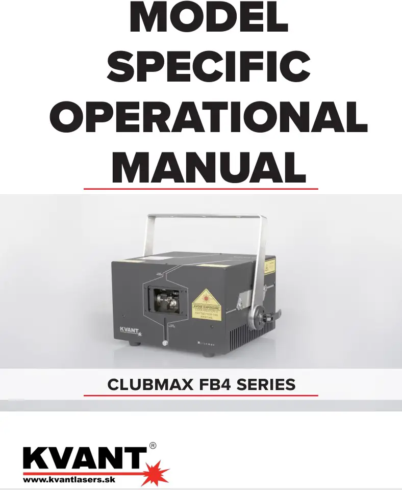 KVANT Clubmax FB4 Series Laser Display User Manual