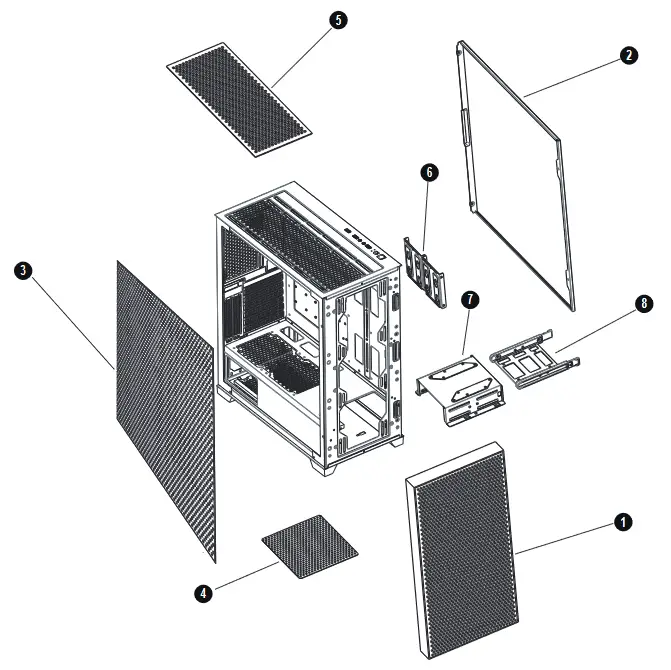 AZZA CSAZ-480 Aero Gaming Computer Case - Chassis Parts