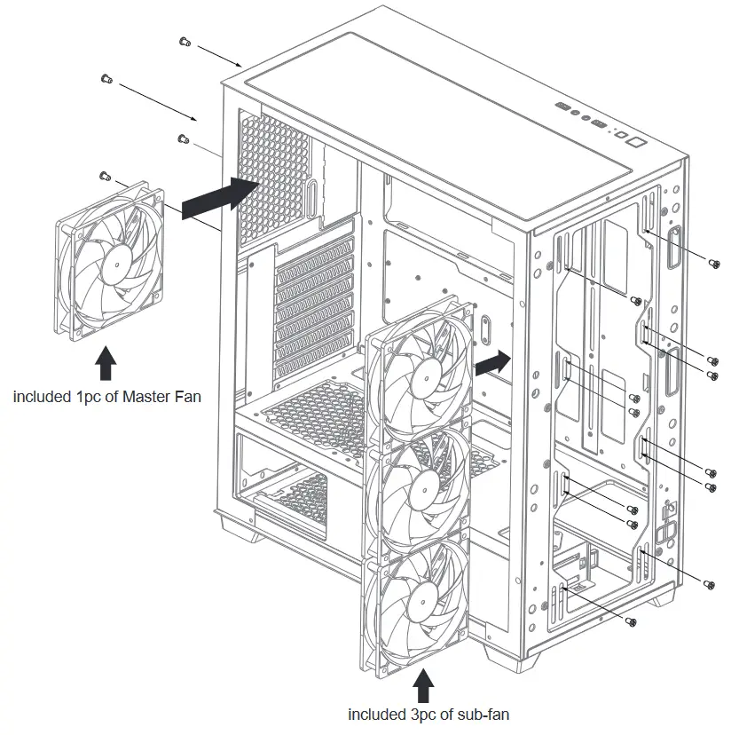AZZA CSAZ-480 Aero Gaming Computer Case - Master Fan