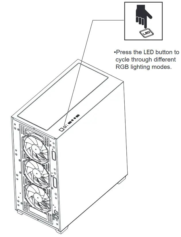 AZZA CSAZ-480 Aero Gaming Computer Case - RGB Lighting Switching