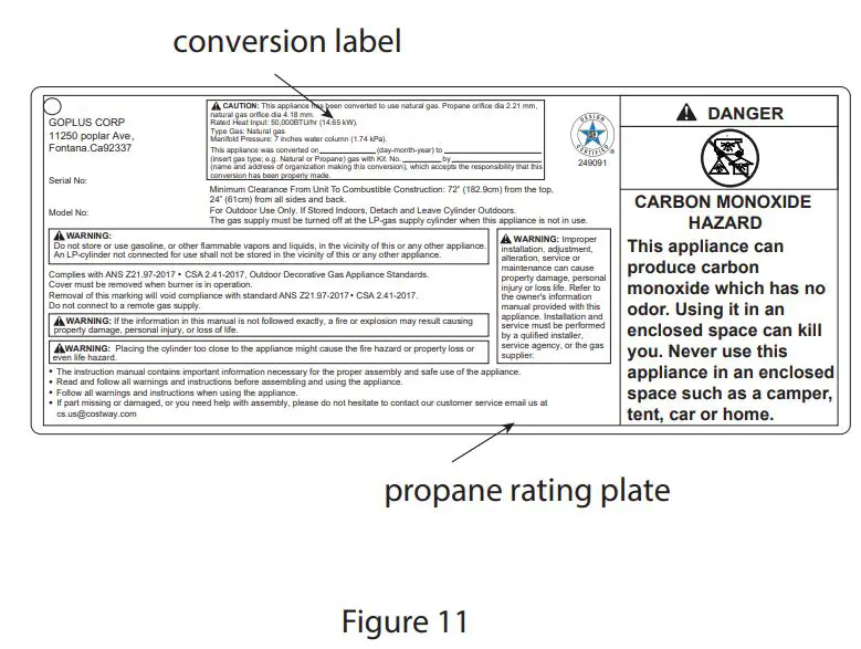 COSTWAY NP10632WL-BN 40 Inch Stone Metal Round Propane Gas Fire Pit Table User Manual - Figure 11