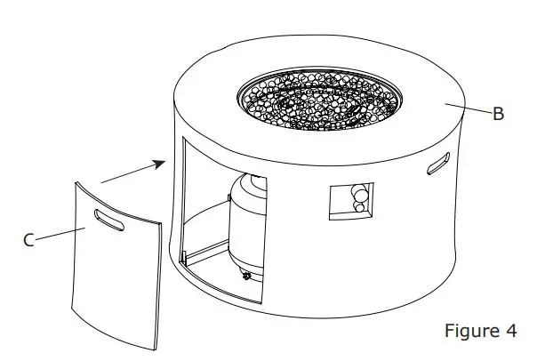COSTWAY NP10632WL-BN 40 Inch Stone Metal Round Propane Gas Fire Pit Table User Manual - Figure 4
