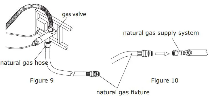 COSTWAY NP10632WL-BN 40 Inch Stone Metal Round Propane Gas Fire Pit Table User Manual - Figure 9,10