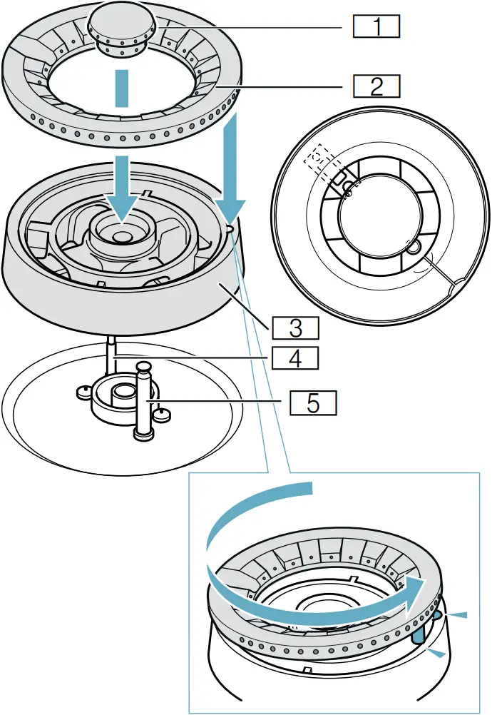 Gaggenau VG491215AU - Individual parts of the wok burner