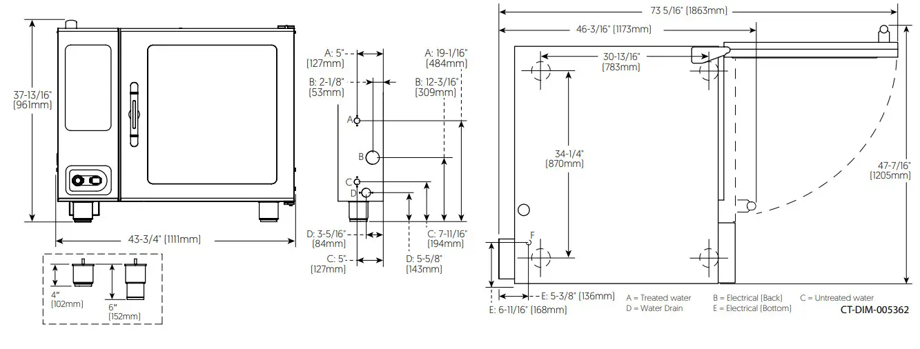 ALTO-SHAAM CTP7-20E Combitherm CT PROformance Combi Oven Steamer Electric - Specification