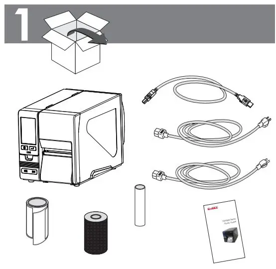 GoDEX GX4000i Label Printer User Guide - What's in the box