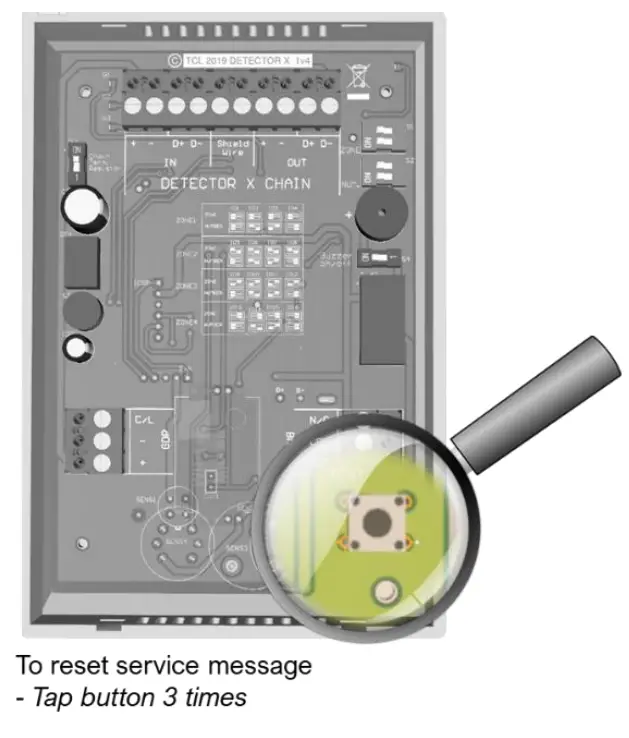 TFT CAGS MERLIN GDPX Addressable Safe Area Gas Detecotrontroller - Reset Service Message