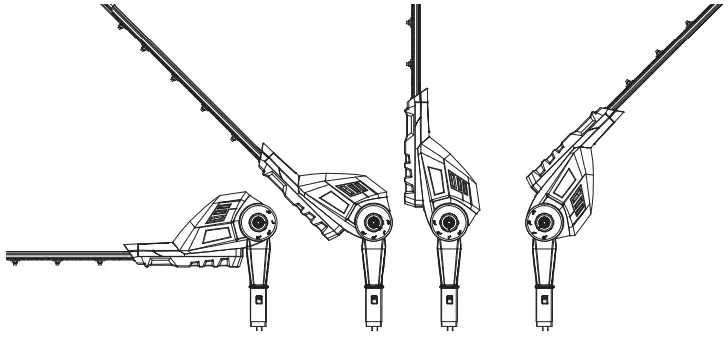 HAWKSMOOR 86566 18V Cordless Pole Hedge Trimmer - Cutting angle