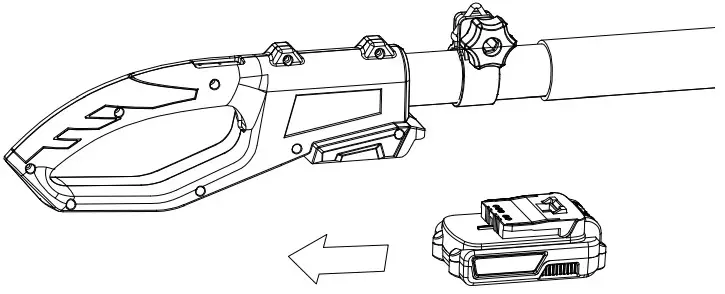 HAWKSMOOR 86566 18V Cordless Pole Hedge Trimmer - battery pack
