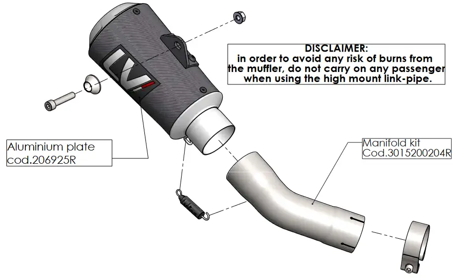LeoVince 15200C Exhaust Muffler - diagram 4