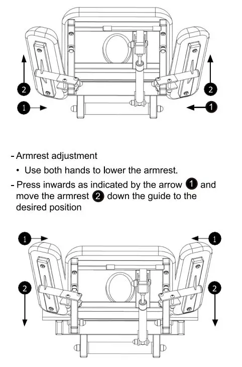 COiNFYCARE EL032 Electric Treatment Table User Manual - Armrest adjustment