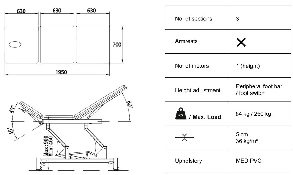 COiNFYCARE EL032 Electric Treatment Table User Manual - EL03E