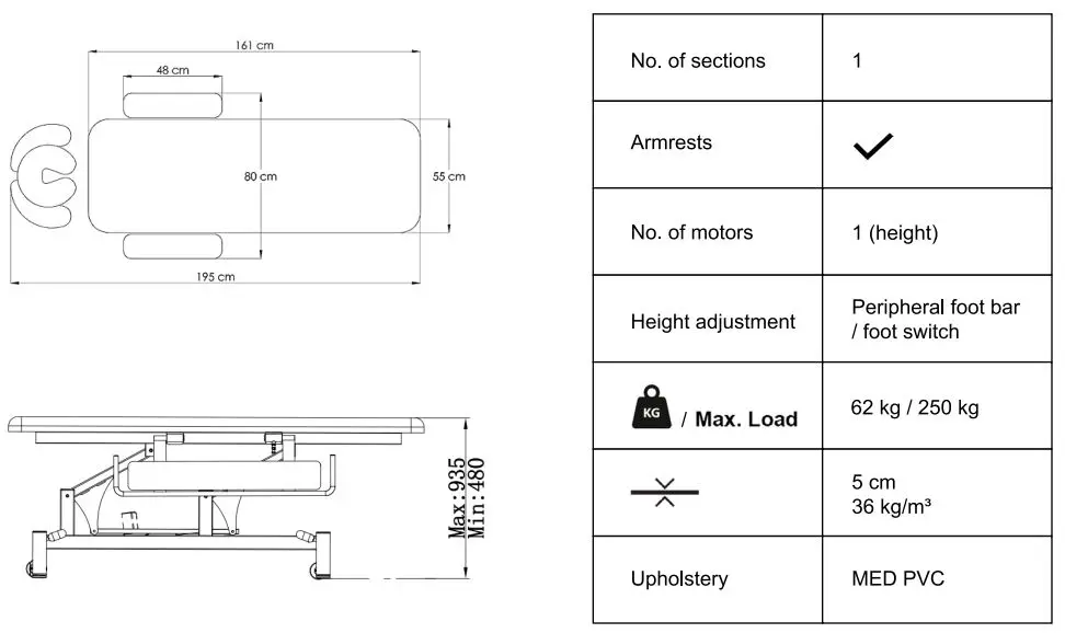 COiNFYCARE EL032 Electric Treatment Table User Manual - EL11