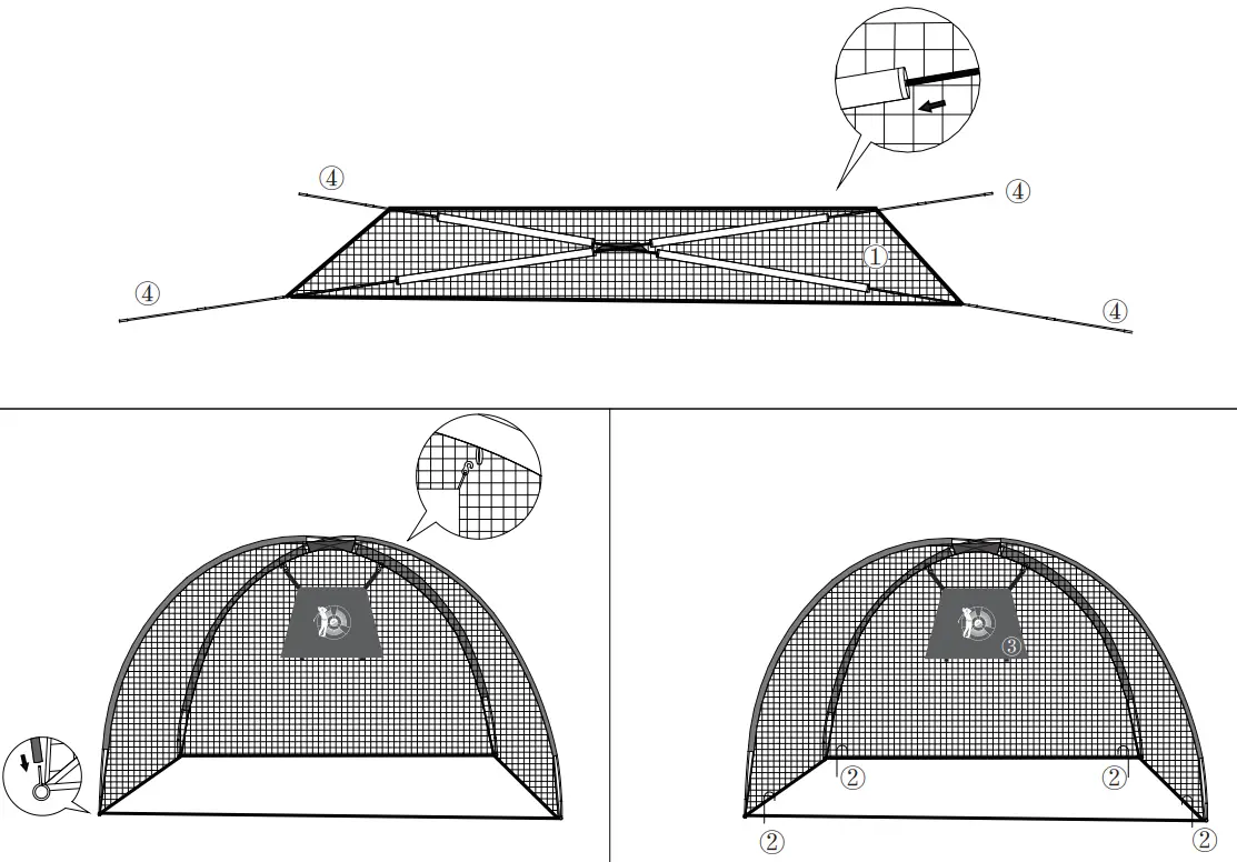 Alpulon ZMWV067 3 In 1 Portable 10 Feet Golf Practice Set  - Figure