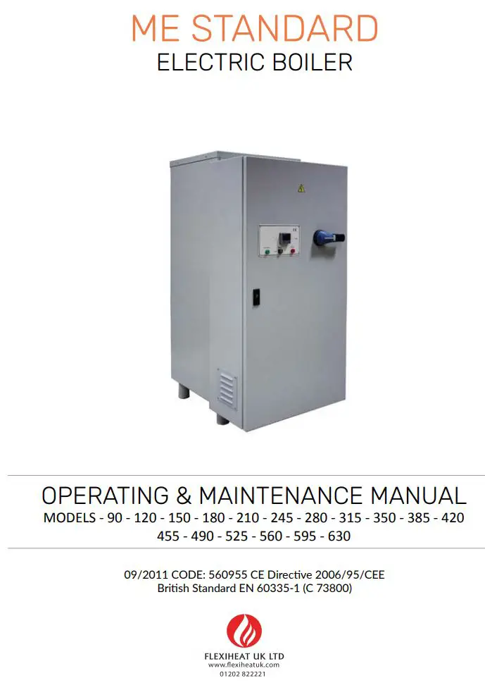 FLEXIHEAT UK 120 ME Standard Electric Boiler User Manual