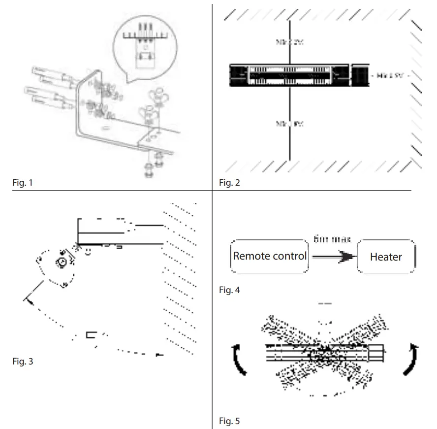 HEAT 1 ECO plus-line 2000W Terrace Heater Black - socket