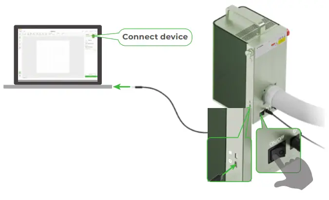 XTOOL F1 Portable IR and Diode Laser Engraver - connect it to a PC