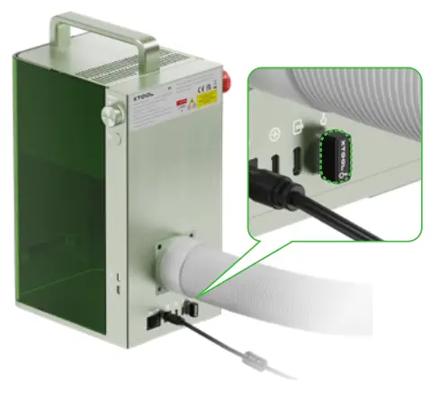 XTOOL F1 Portable IR and Diode Laser Engraver - inserted properly