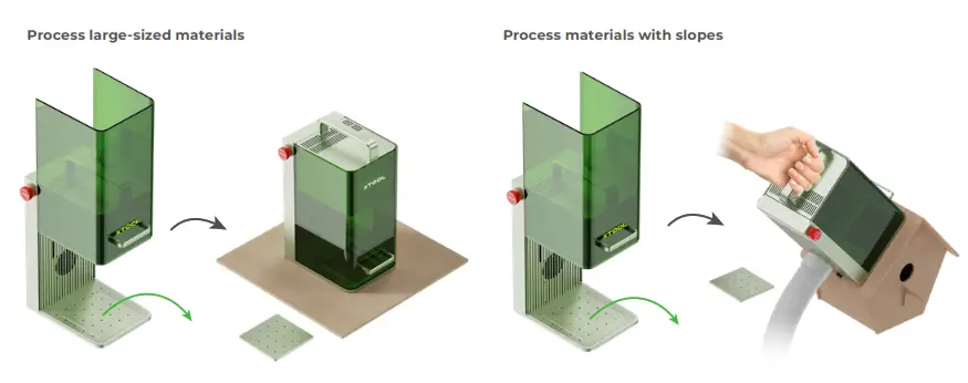 XTOOL F1 Portable IR and Diode Laser Engraver - materials